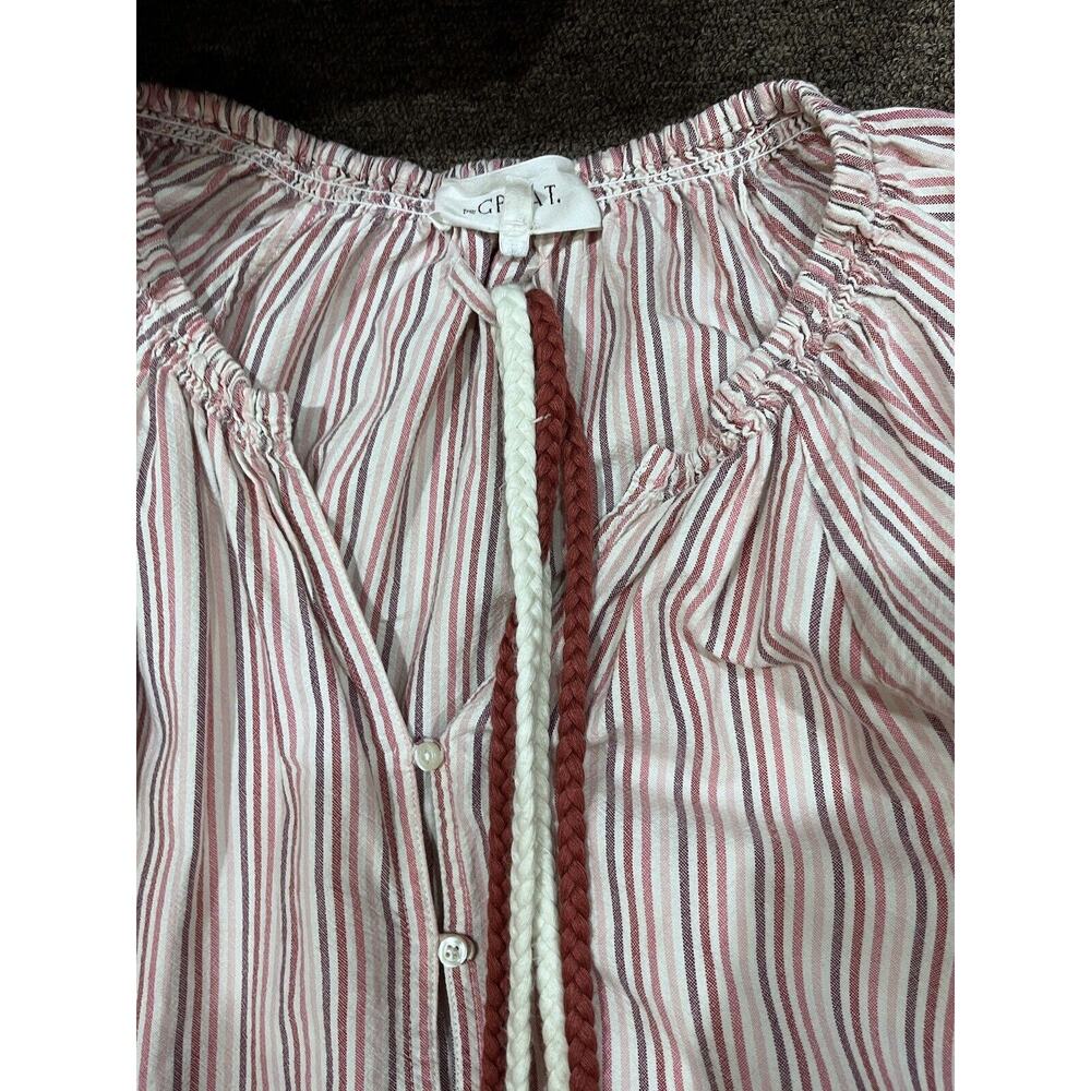 The GREAT Women's Derby Cotton Oversized Midi Dress‎ In Sunset Stripe sz 2 Med - Picture 14 of 16